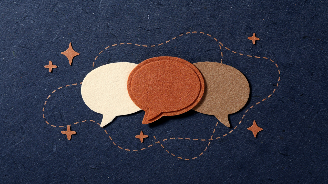 Paper-craft collage header: three cut-cardboard speech bubbles on torn navy paper, representing ChatGPT, Claude, and Microsoft Copilot side by side.
