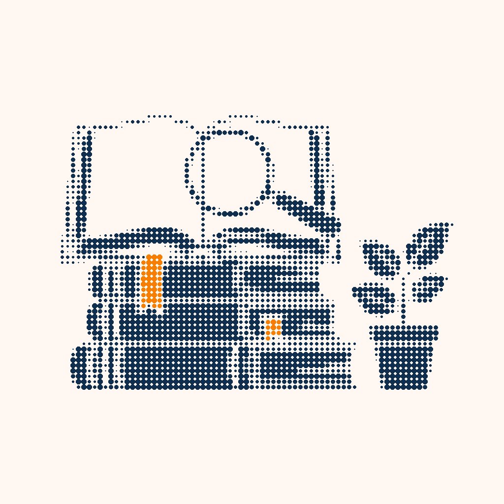 Halftone illustration of a stack of guidebooks with a magnifying glass